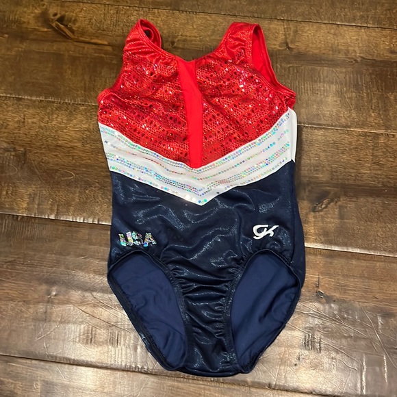 Gold Over American Tour leotard - Picture 1 of 4